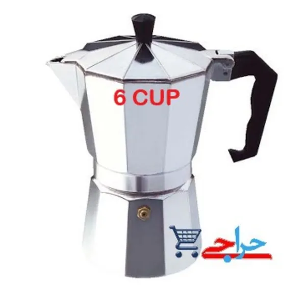 موکاپات  و قهوه ساز و  قهوه جوش آلومینیومی ساده 6 کاپ | 6 CUP