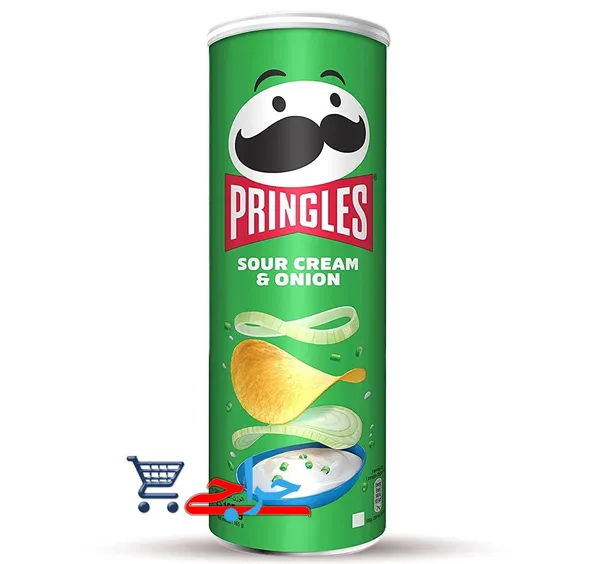 خرید و قیمت و مشخصات چیپس سیب زمینی پیاز و خامه ترش پرینگلز 130 گرمی Pringles