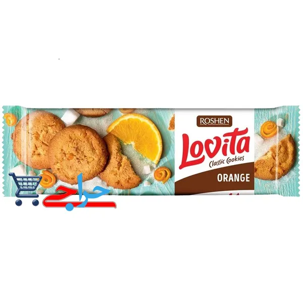 خرید و قیمت و مشخصات کوکی کلاسیک لاویتا روشن با طعم پرتقال 150 گرمی ROSHEN Lovita Classic Cookies ORANGE Flavour