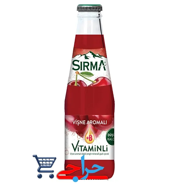 خرید و قیمت آب معدنی گازدار طبیعی سیرما ( سودا ) با ویتامین B+ و طعم گیلاس Sirma Natural Mineral Water